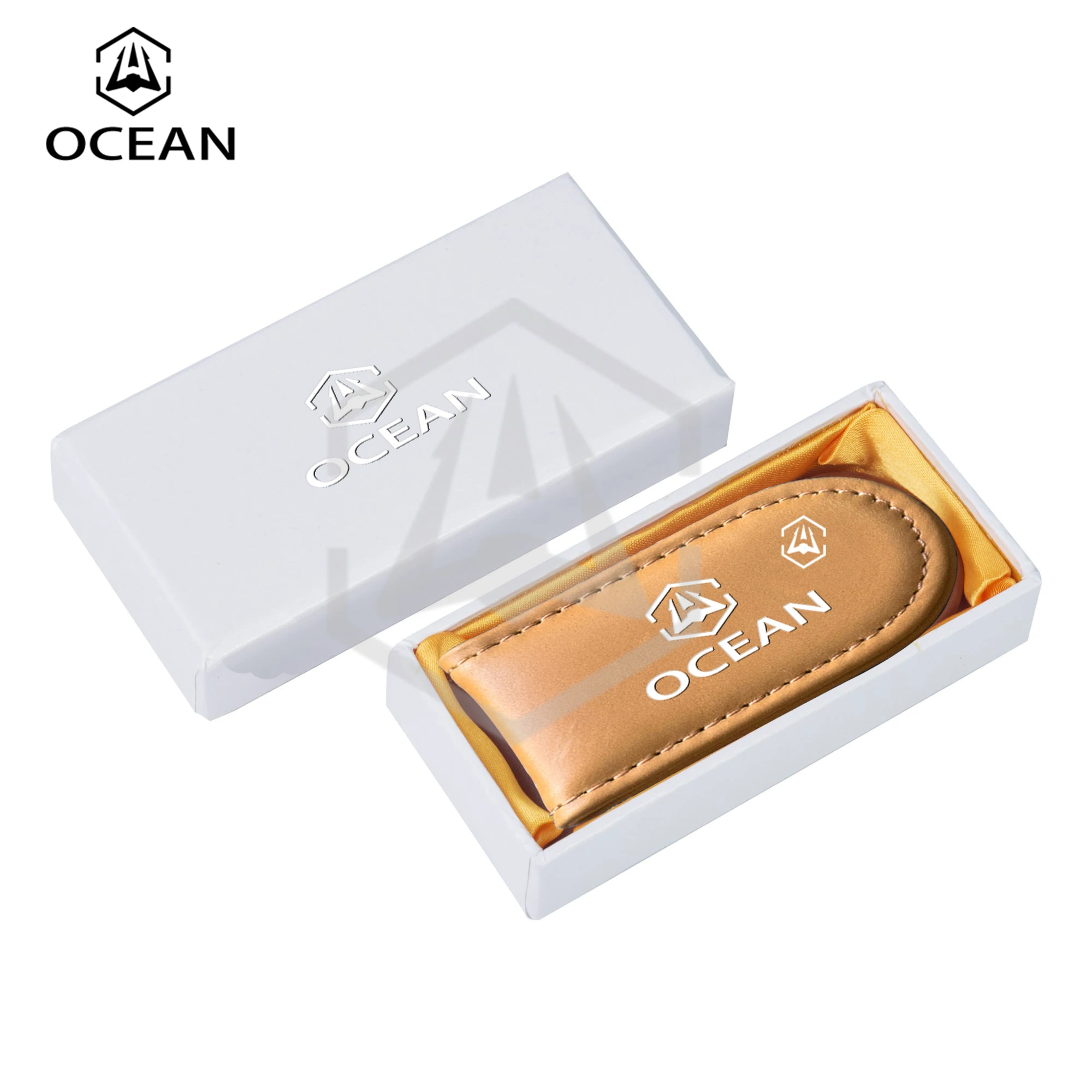 Wholesale PU Leather money clip Leather Strong Magnetic Money Clip