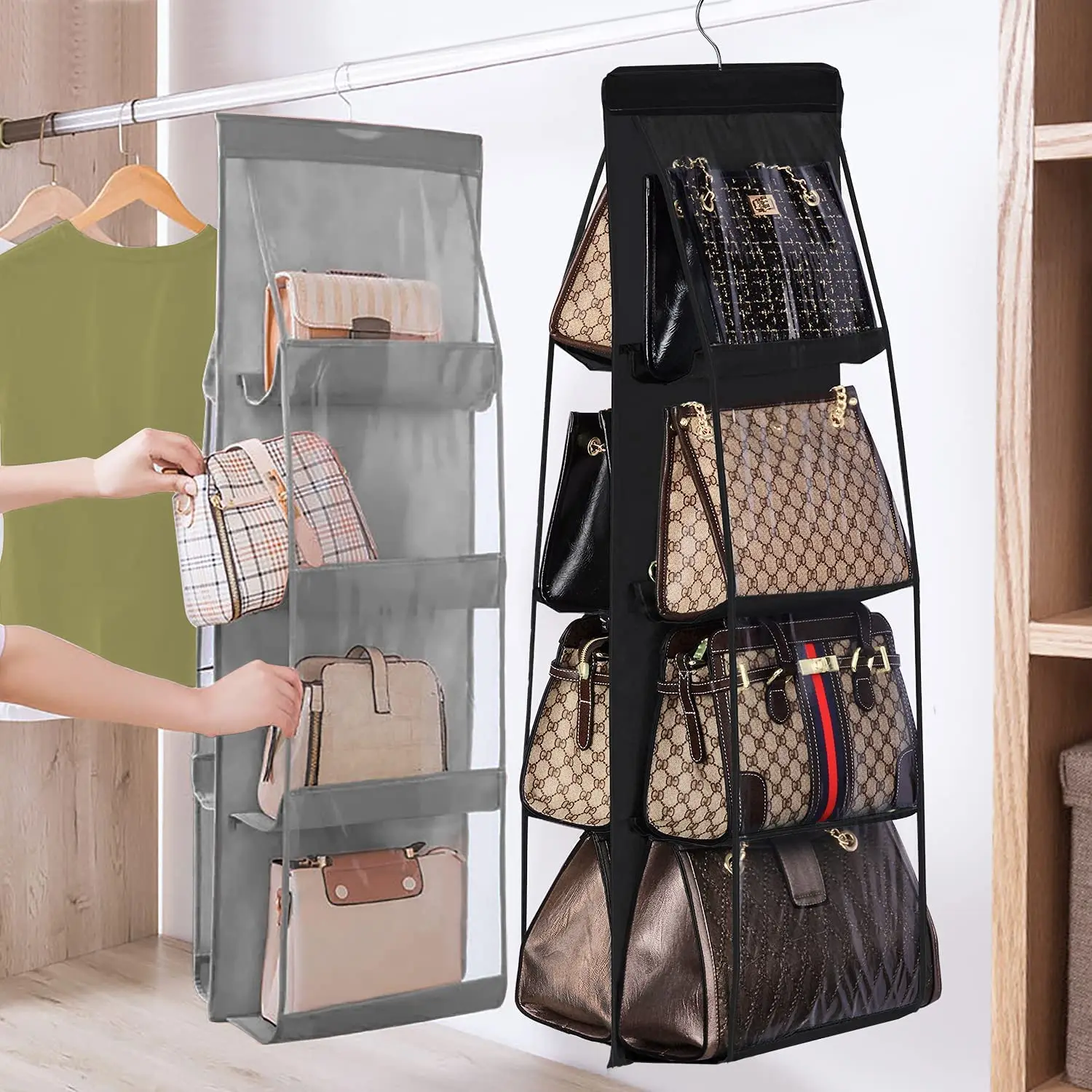 Изысканные Практичные складные thandbags сумки под подмышку и коробка для хранения мелочей