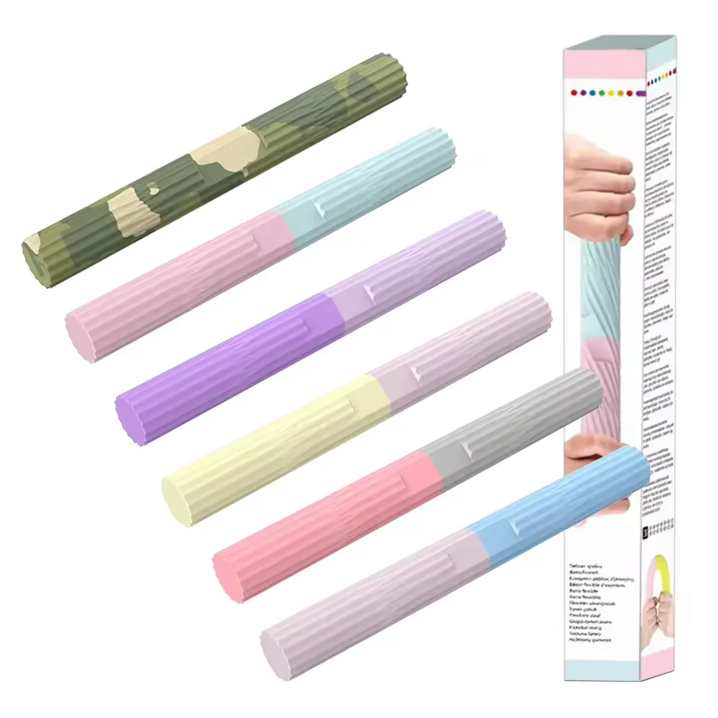 Eco-friendly Strengthener Twist Hand Exerciser Flex Resistance Grip Bar Silicone Exercises Flex strength training Bar