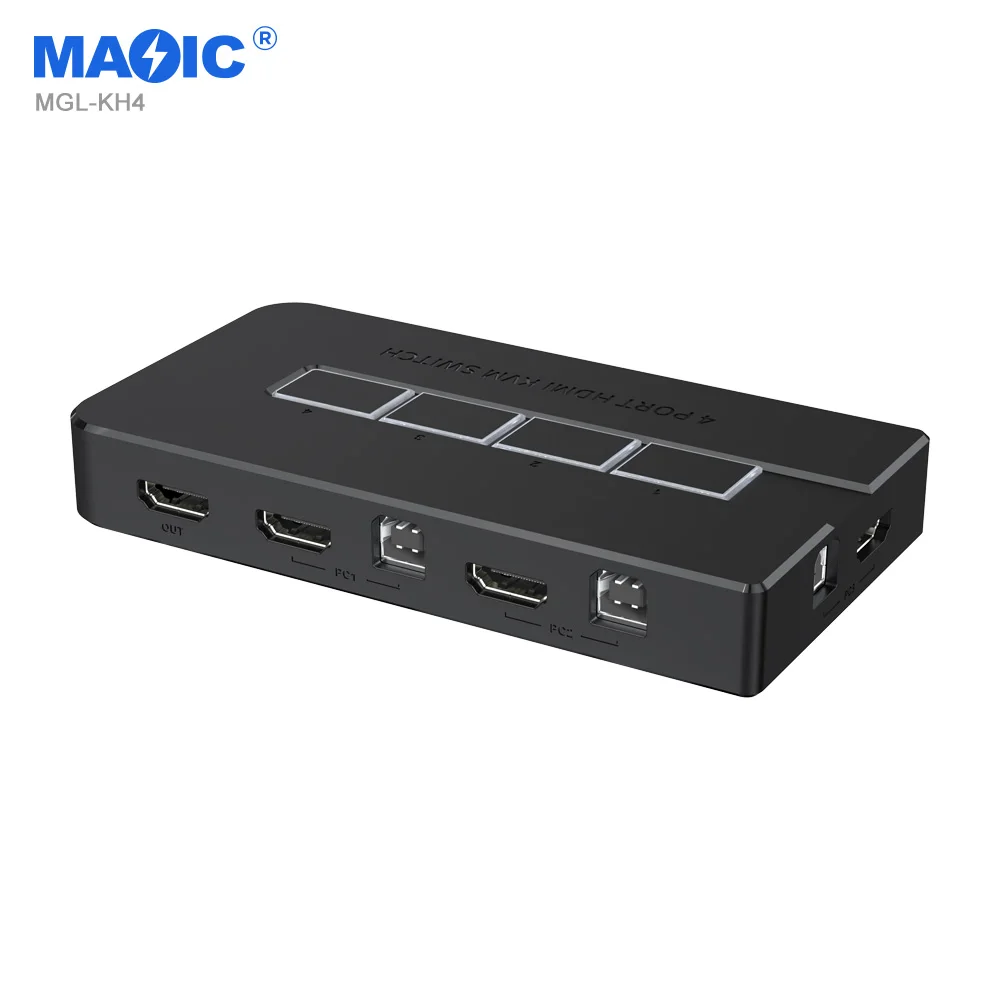 4k 30HZ Hdmi Usb Kvm Switch Splitter 4 In 1Out Hdmi Video Switch Selector 4Port KVM Switch For 4 PC Share Monitor Mouse Keyboard