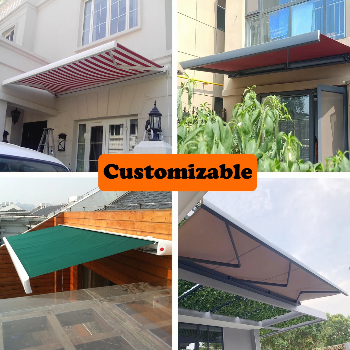 Fast Delivery Luxury Cassette Awning Sun shades Outdoor Aluminum Folding Retractable Full Cassette Awning for House Gate Leisure