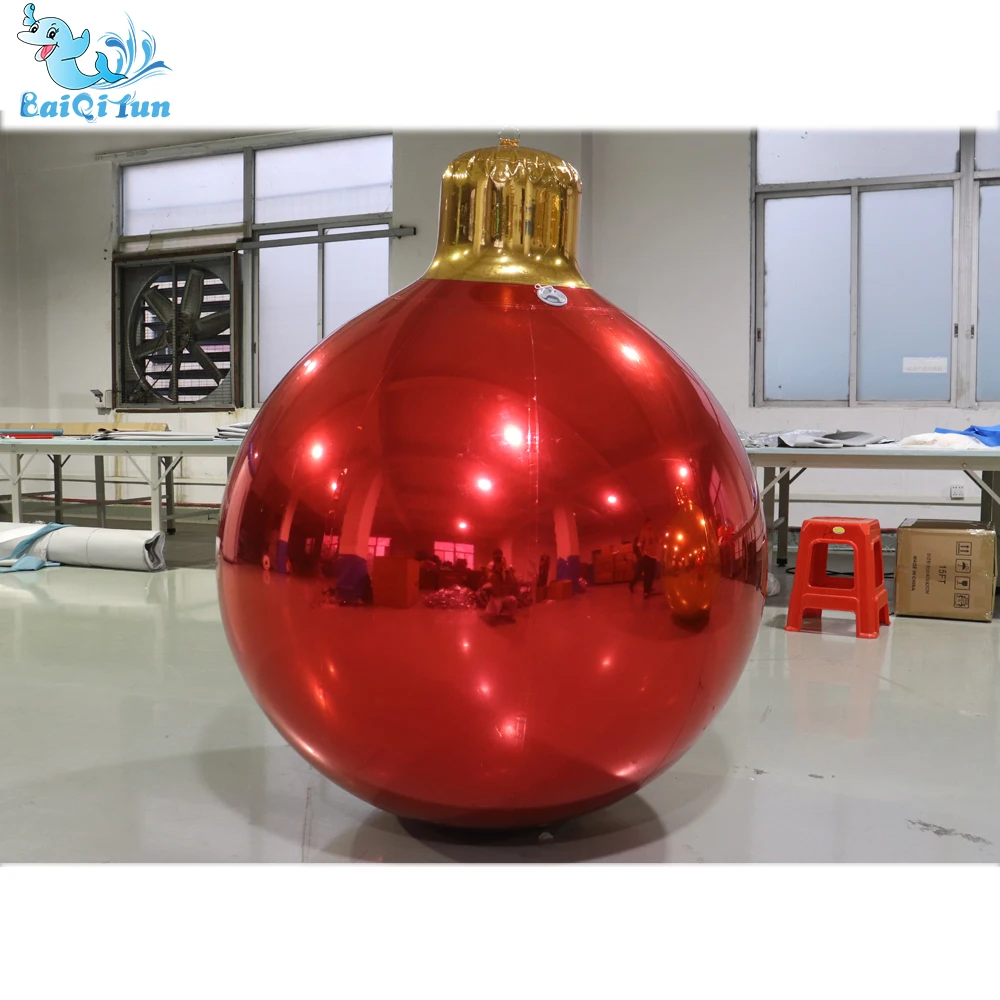 Fiesta Novedades Christmas Tree Decoration Inflatable Silver Reflective Balloon Balloons Party Decoration Pvc Giant Mirror Balls