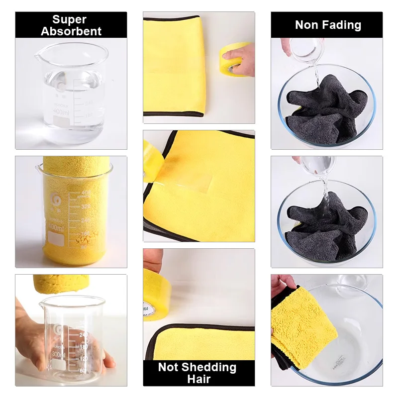 custom logo microfiber cleaning cloth towel car wash quick dry micro fiber towels auto for drying cars 40*40