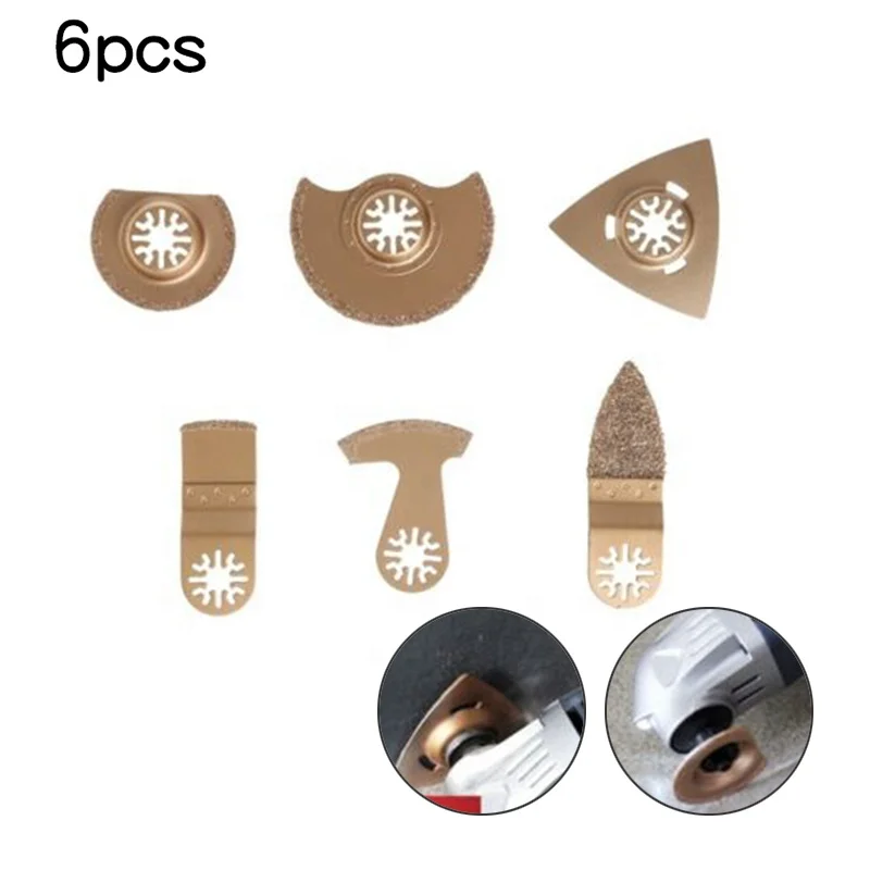 Carbide Oscillating Multi Tool Saw Blade For Tile Grout Mortar Concrete 6pcs/Set
