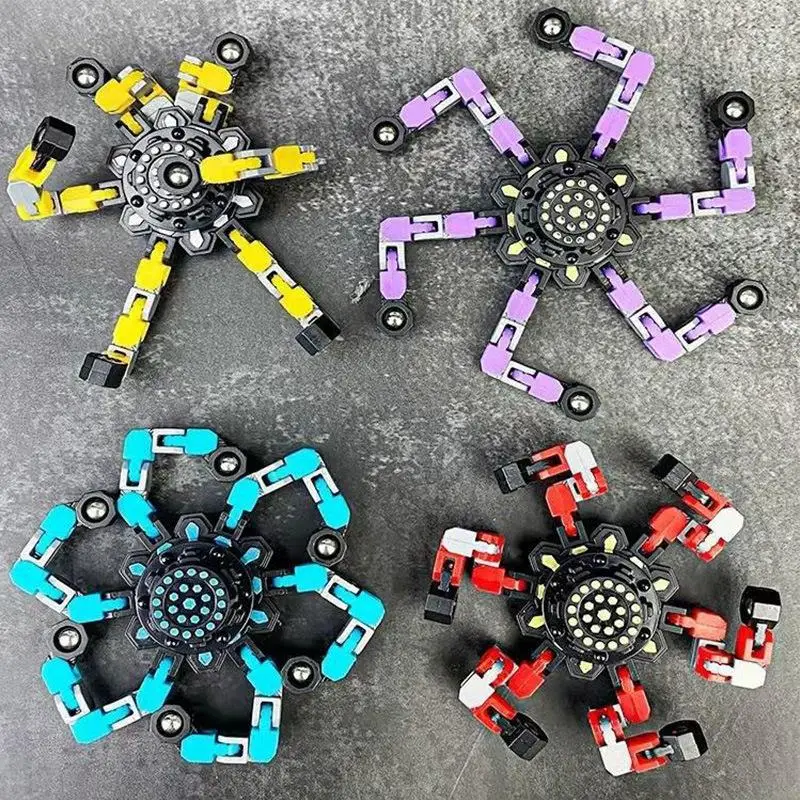Fidget Spinner Transformable Chain Robot fidget Toy Mechanical Fingertip Spinner Toys Gyro