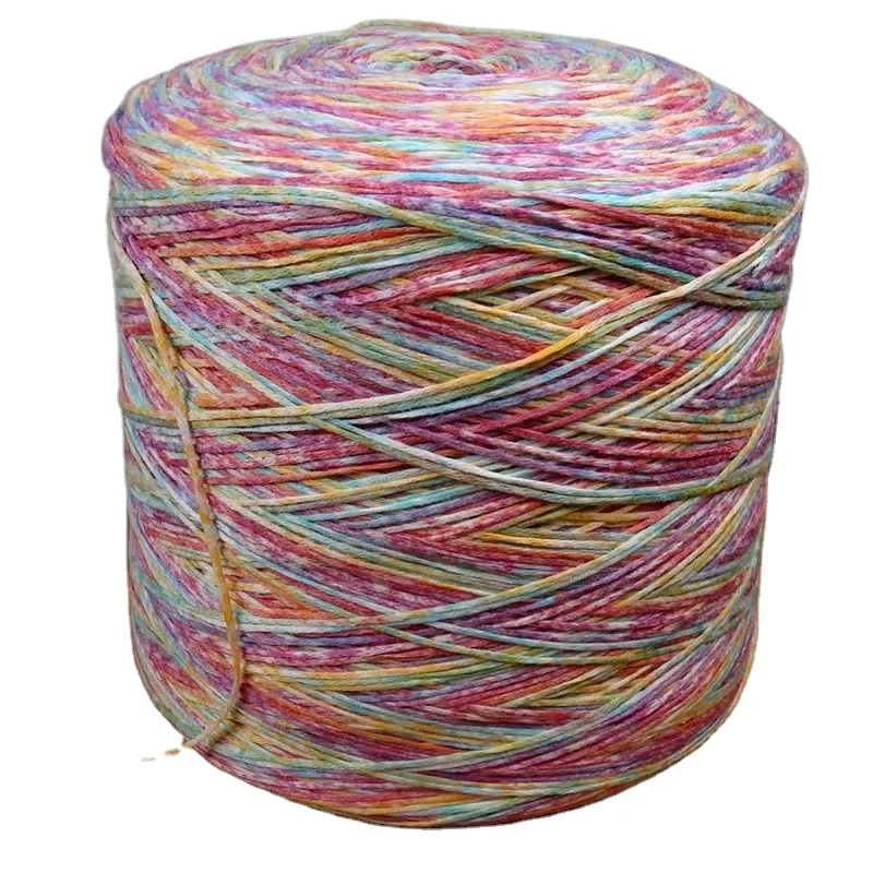 Wholesale Fancy Round Bead Yarn Space Dyed Spun Polyester Yarn For Hand Weaving Woven