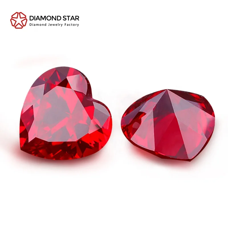 AGL GRS Certified Heart Lab ruby 5A Fine Jewelry stone Pigeon blood red Loose Ruby Custom Various Shapes Lab Grown Ruby