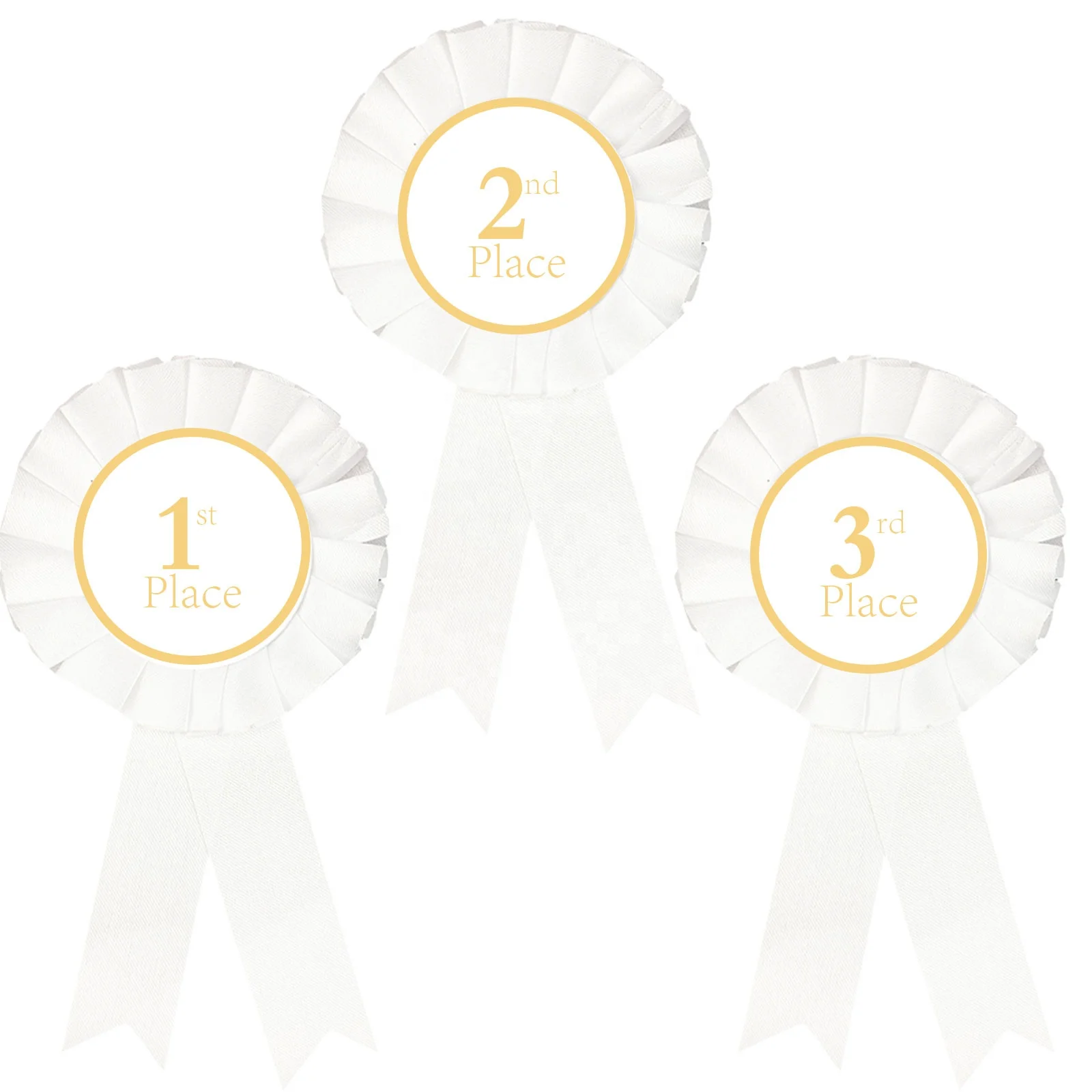 3 Pieces Award Ribbon Rosette Set Satin Participation Ribbon Honorable Ribbon Badge 1st 2nd 3rd Place Medals for Classroom Prize