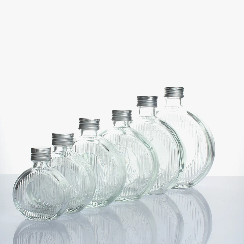50ml 100ml 250ml 350ml 500ml Transparent Glass Bottle Packing Wine with Aluminum Lid