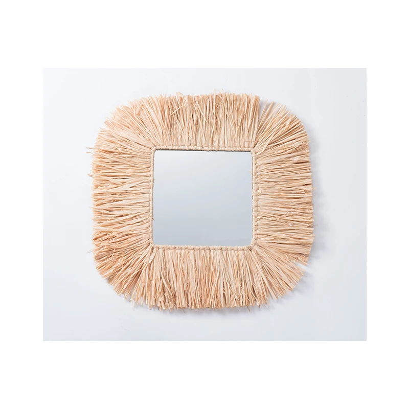 Высокое качество украшения дома настенное зеркало горячая Распродажа Тканое декоративное квадратное зеркало