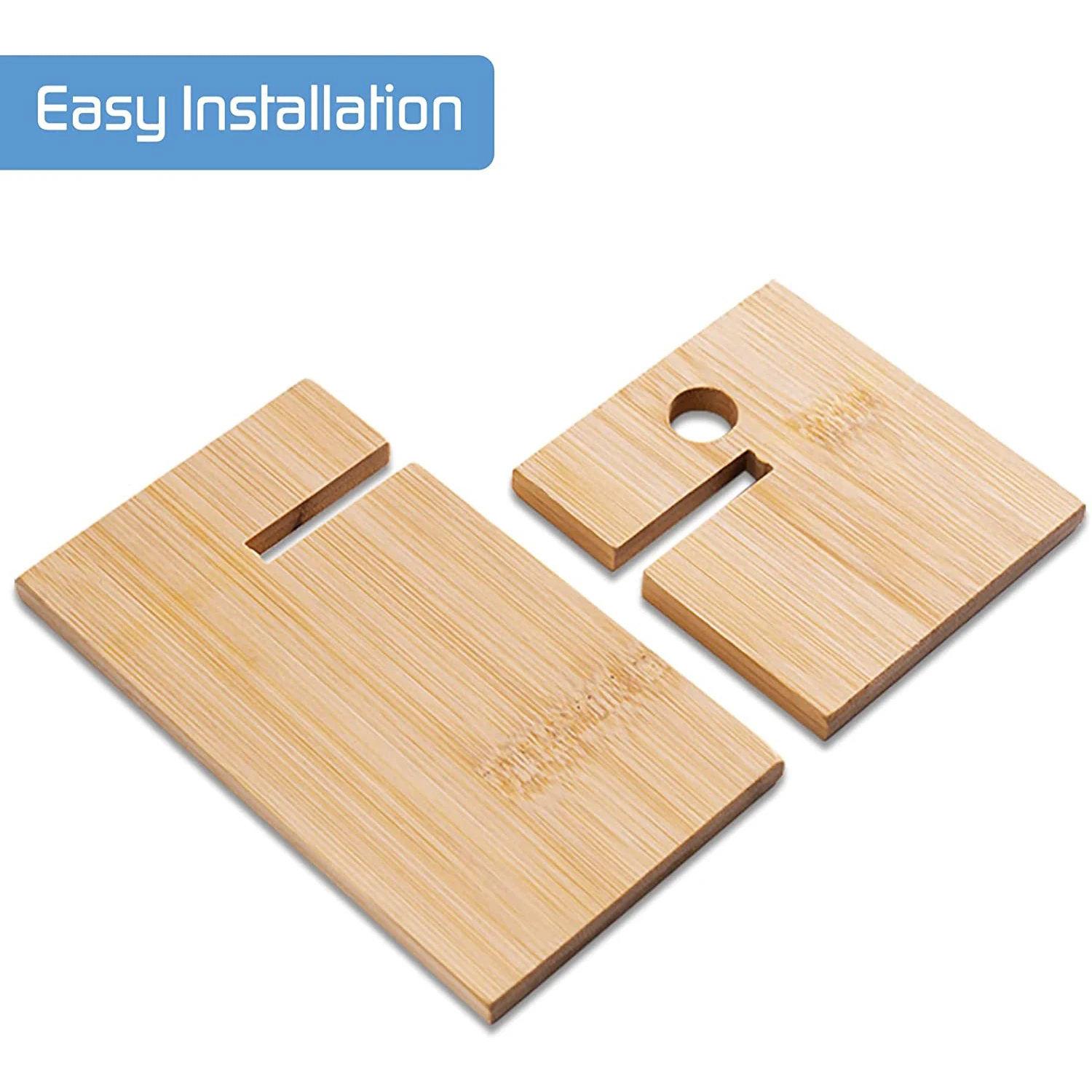 Cell Phone Stand for Desk with Charging Hole, Removable Wooden Phone Holder Tablet Stand Wood Desktop Dock Cradle