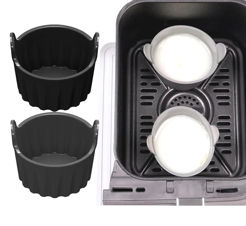 Air Fryer Silicone Baking Cup Lamapee Air Fryer Egg Poacher Multi-Functional Boiled Egg Molds