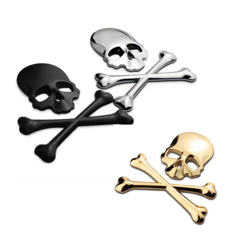 Wholesale Gecko Dragon skull bone Mixed style Metal Badge car stickers