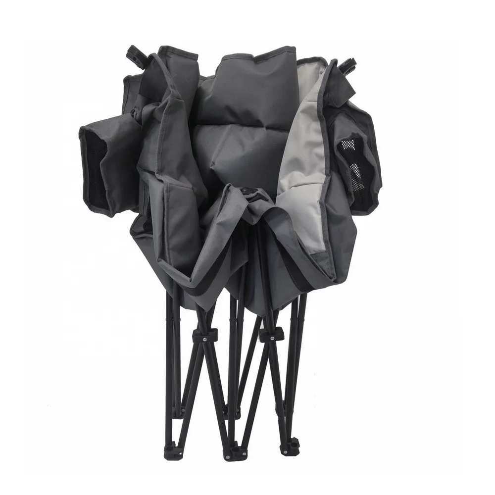 Outdoor garden folding chair camping double chairs love seat with 2 cup buckets