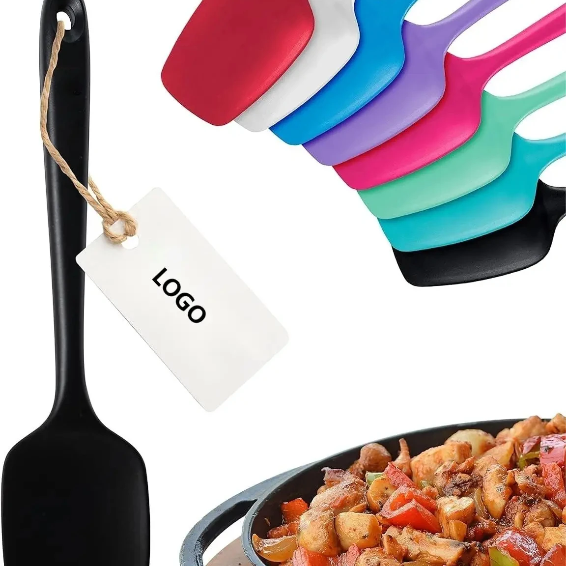 1 Pieces Silicone- Ergonomic Handle High Heat-Resistant Spatulas, Non-stick Rubber Spatulas