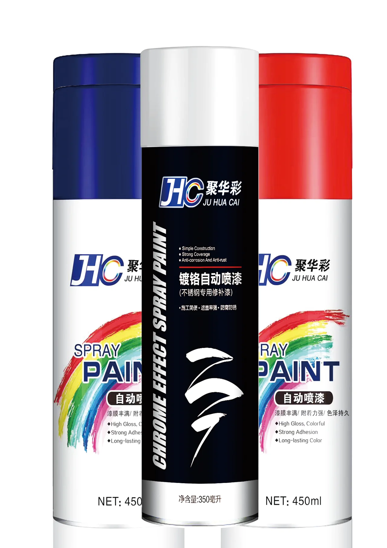 Factory OEM 450ml Aerosol Paint Spray Easy Performance Spray Paint chrome metallic painting