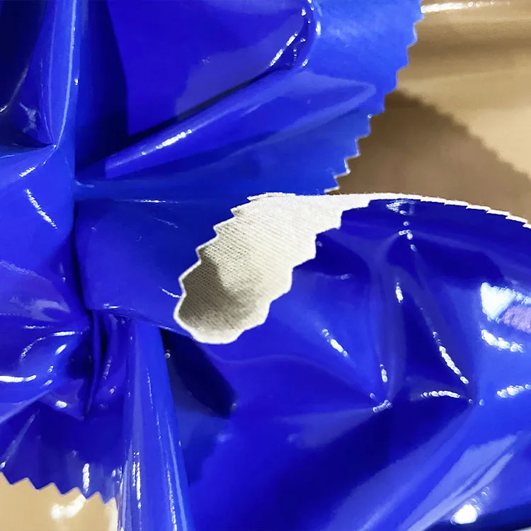 Зеркальная поверхность, тянущаяся в 4 направлениях, кожа, шерсть, задняя искусственная кожа PU ткань для одежды