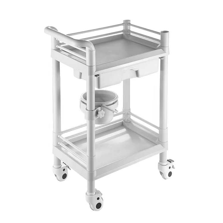 Factory direct price Two layer hospital emergency Crash cart abs medical treatment patient trolley