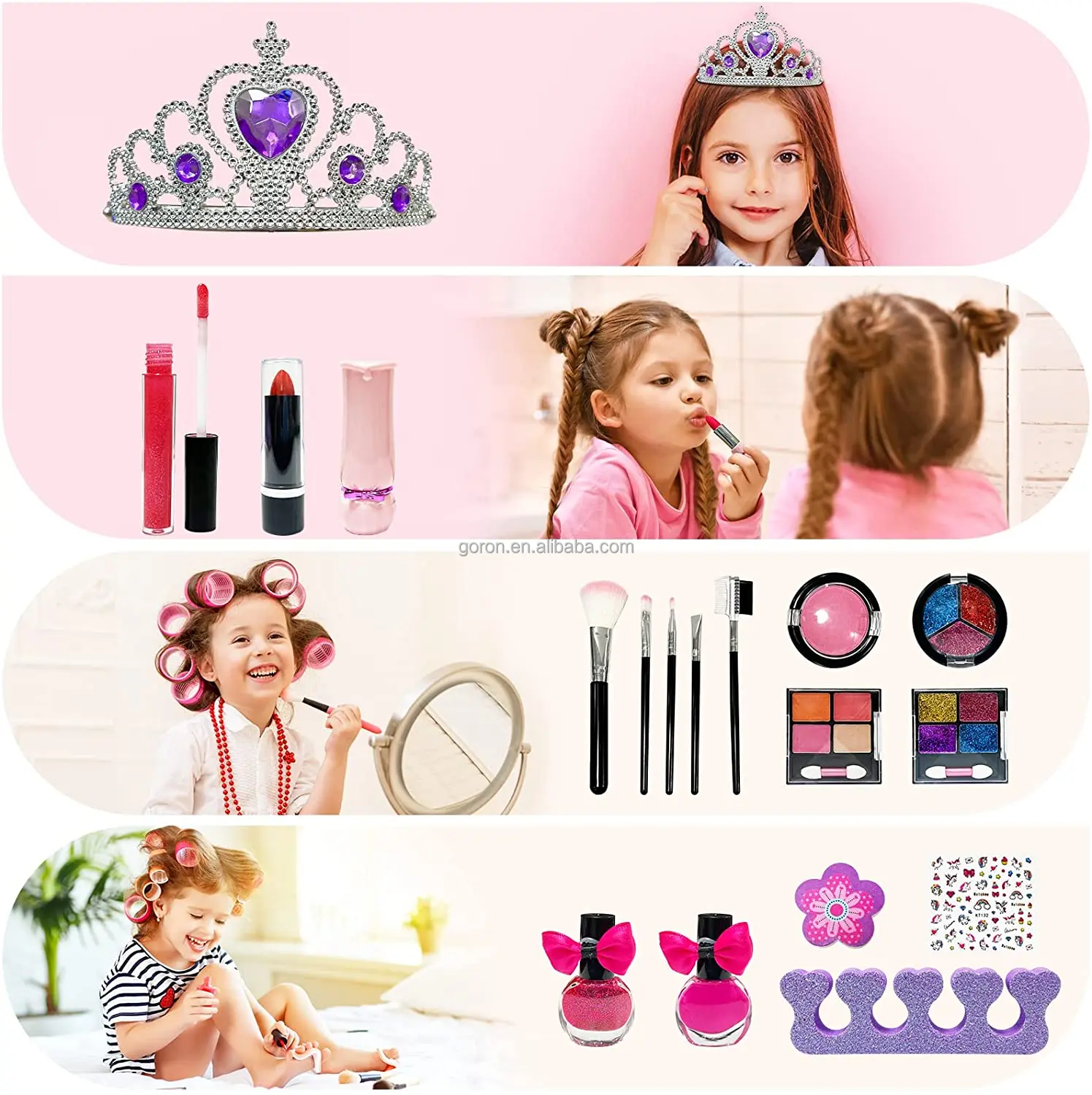 Kids play washable real makeup set toys private labels girls make-up kit