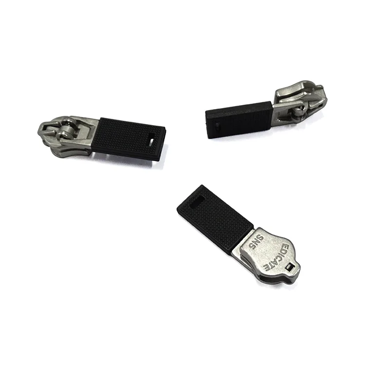 5GG Brand Logo Garment Bag Shoe Reverse Semi Lock Bulk Nylon Coil Zipper Head Plastic Rubber Puller Zipper Slider