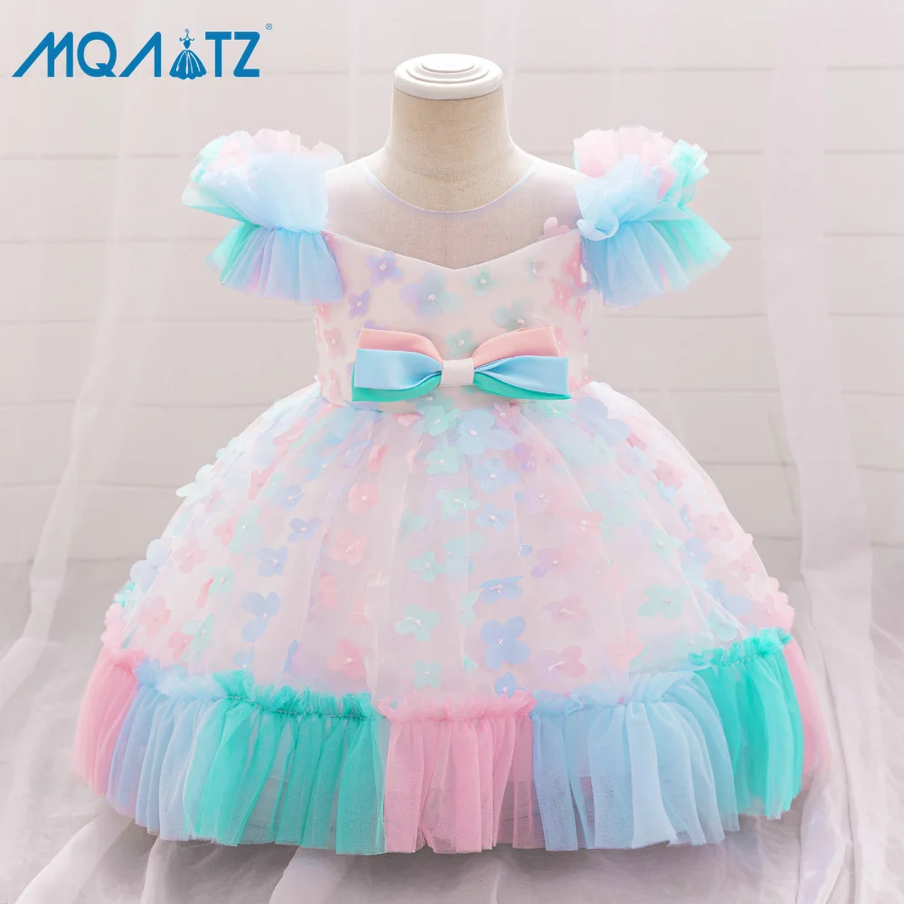 MQATZ  New luxury baptism girl dress newborn baby party frock 0-2 years boutique birthday kids frock L2256XZ