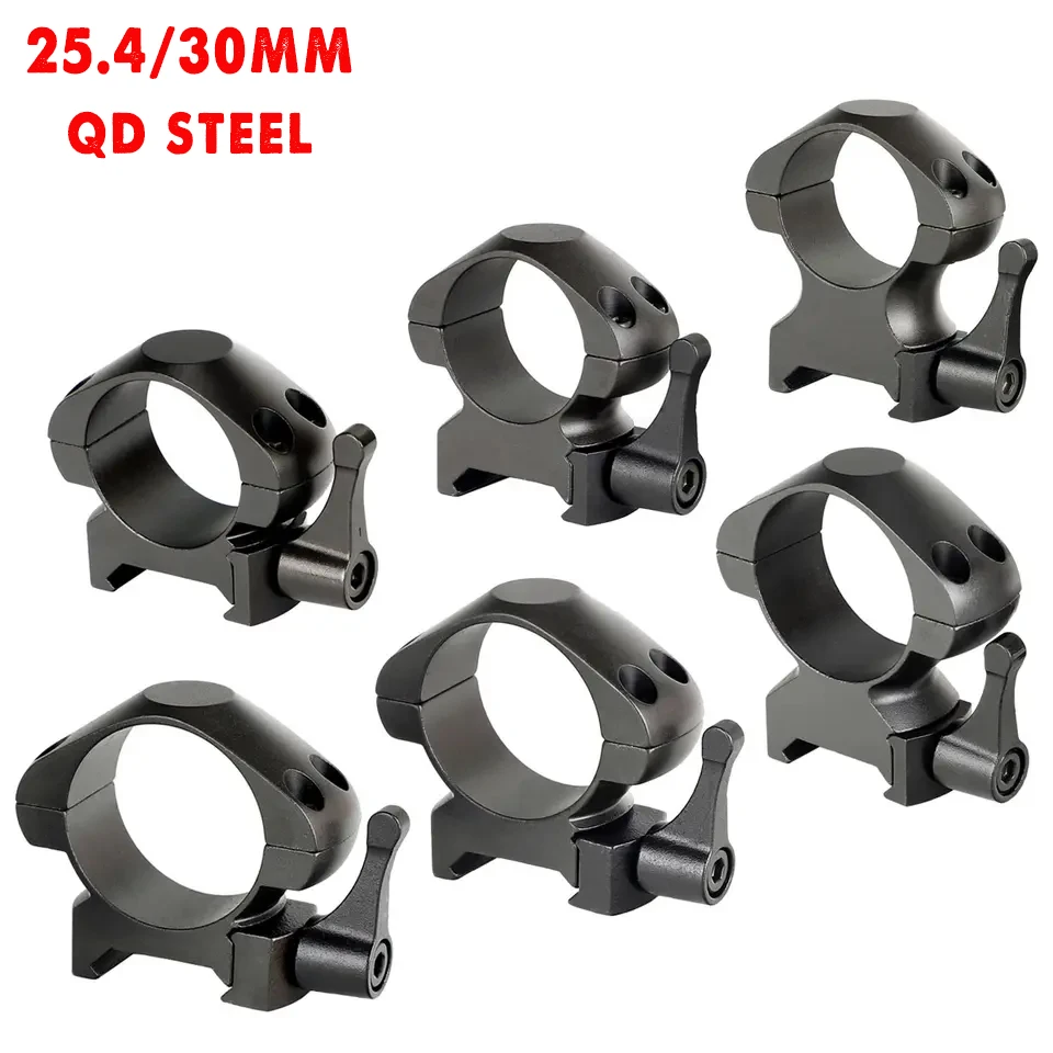Ohhunt Optics Accessories CNC Machining Smooth Surface 20mm Base Med QD Steel 30mm Scope Rings Mount