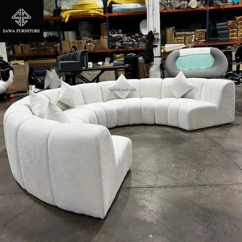 Creative arc designer semi-circular simple combination of shaped feather sofa