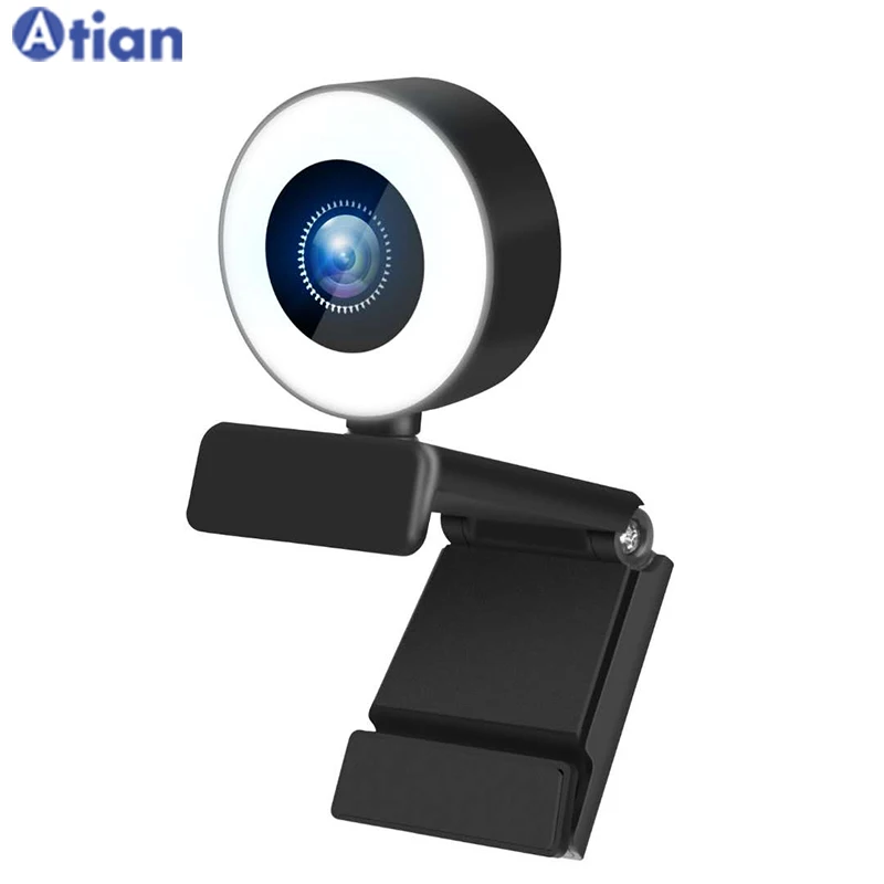 Светодиодная кольцевая камера 5 Мп с поворотом на 360 градусов USB 1080P Full HD веб-камера подсветкой и микрофоном