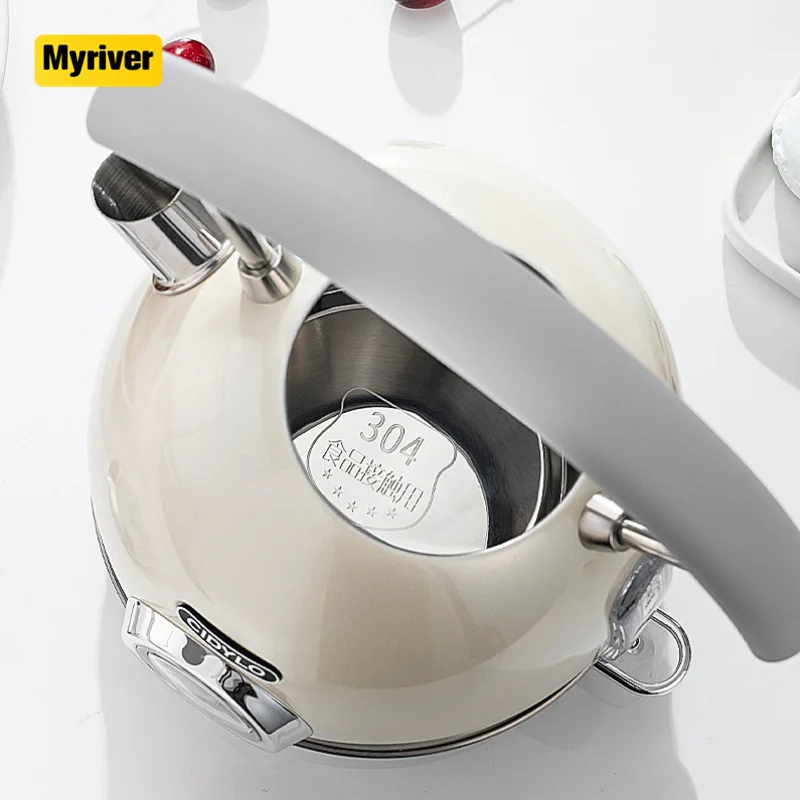 Myriver Food-Grade Stainless Steel Electric Cooking Kettle Water Level Indicator Kettle 1.7 Litre