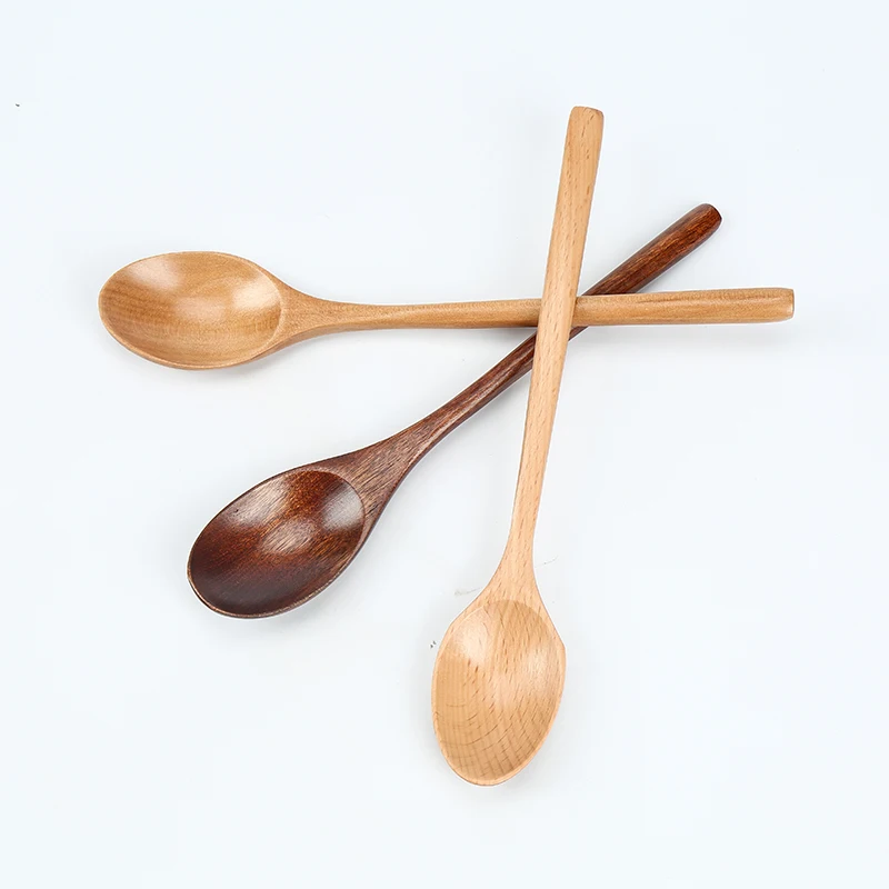 Низкий минимальный объем заказа 9 дюймов/23 5x4 2 см длинная ручка из натурального дерева маленькие кофейные ложки для смешивания чая с медовым молоком