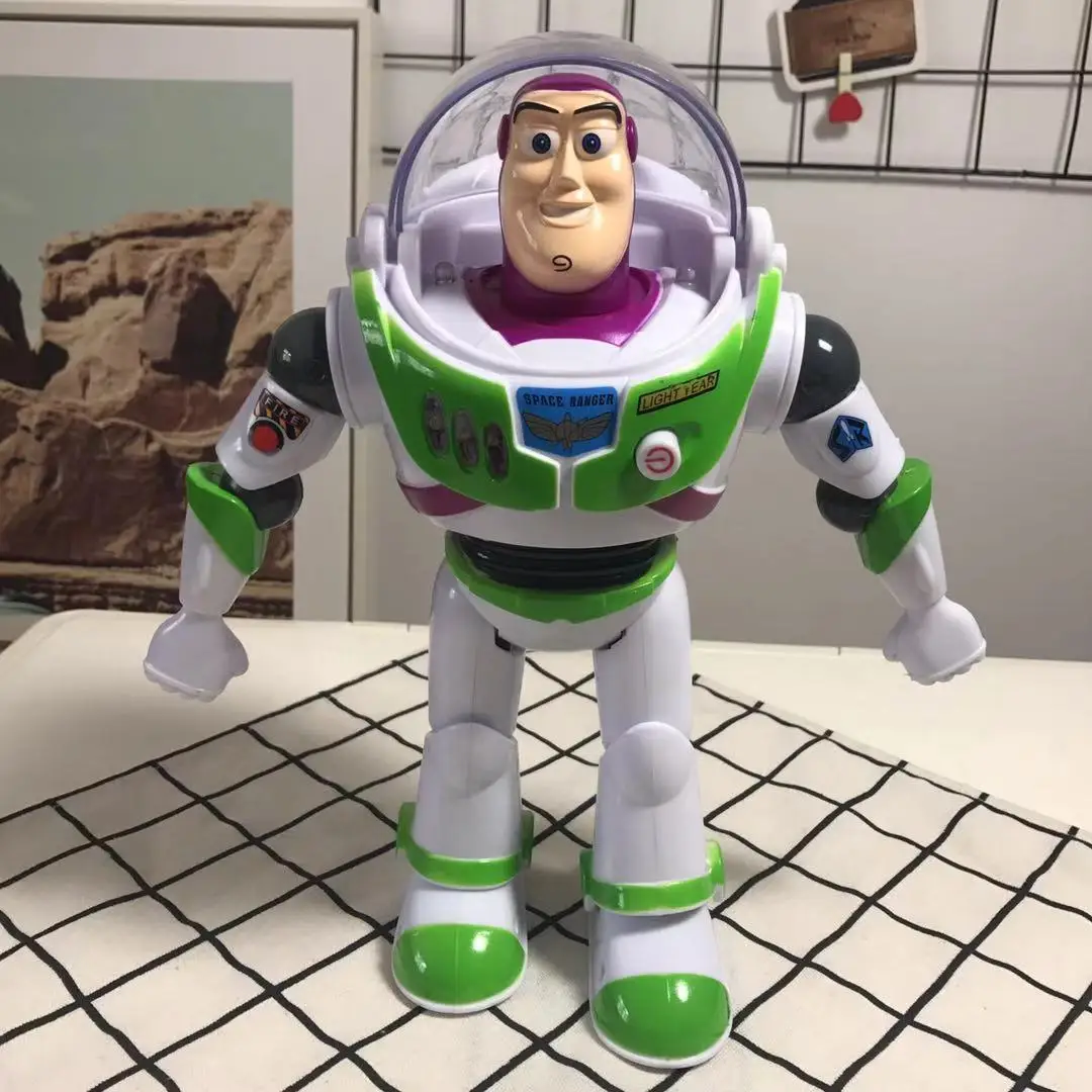 LINDA  hot sale cartoon Toy Story character toy Buzz talking action figure with light