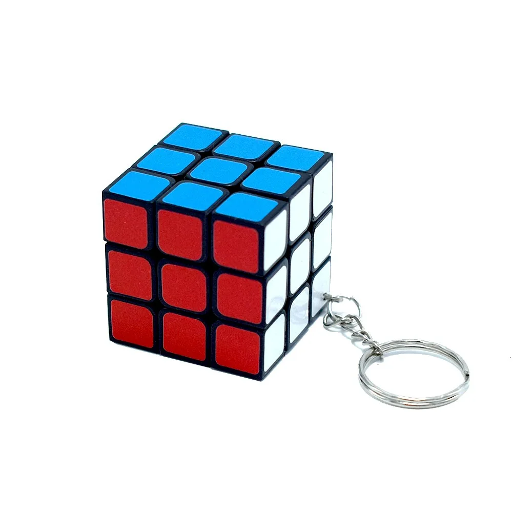 Mini keychain Magic cube Pocket 3x3x3 car pendant rotating Puzzle Key Chain Cubes for Kids toy gift#EJ-03