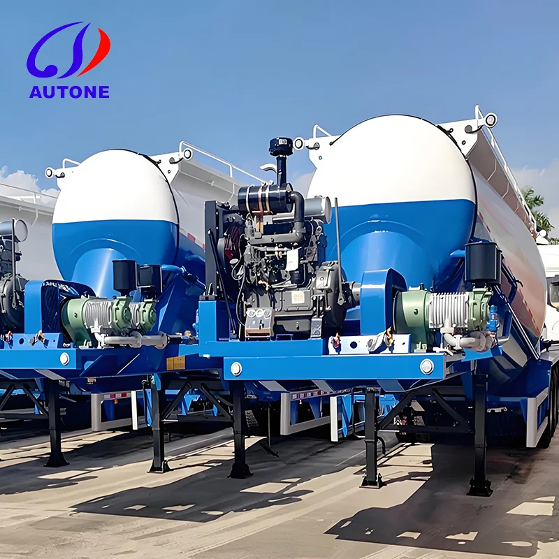 V Type Dry Bulk Cement Tanker Semi Trailer Transport Powder Bulker Tank Truck Semi-Trailer With 3 Axle 40 50 60 Ton For Sale