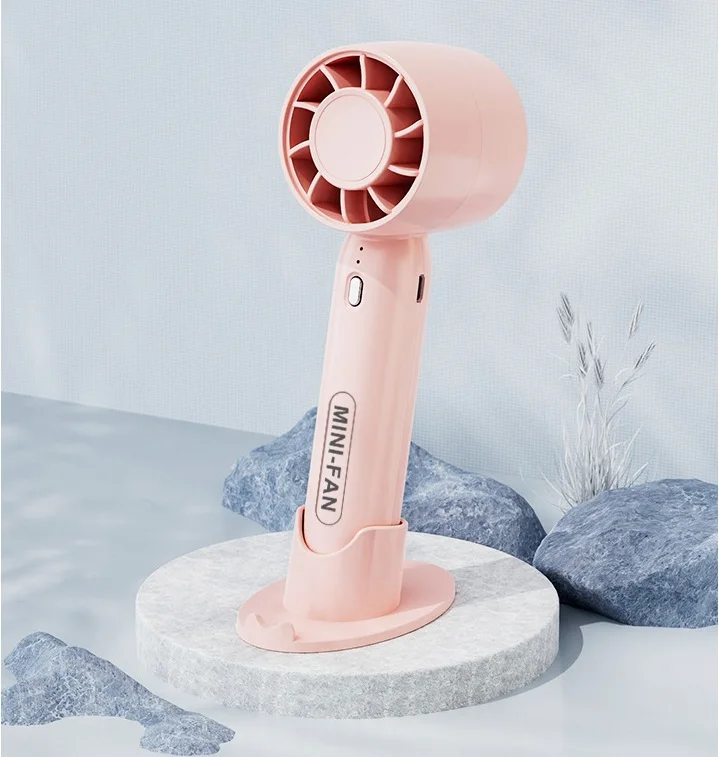 Portable electric pocket turbofan mini usb fans with phone holder base handy hair dryer shape handheld fan