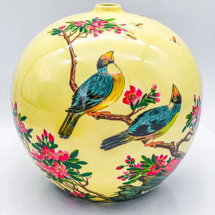 Поддержка пользовательских новых произведений ручной работы thrush bird happy on the branch