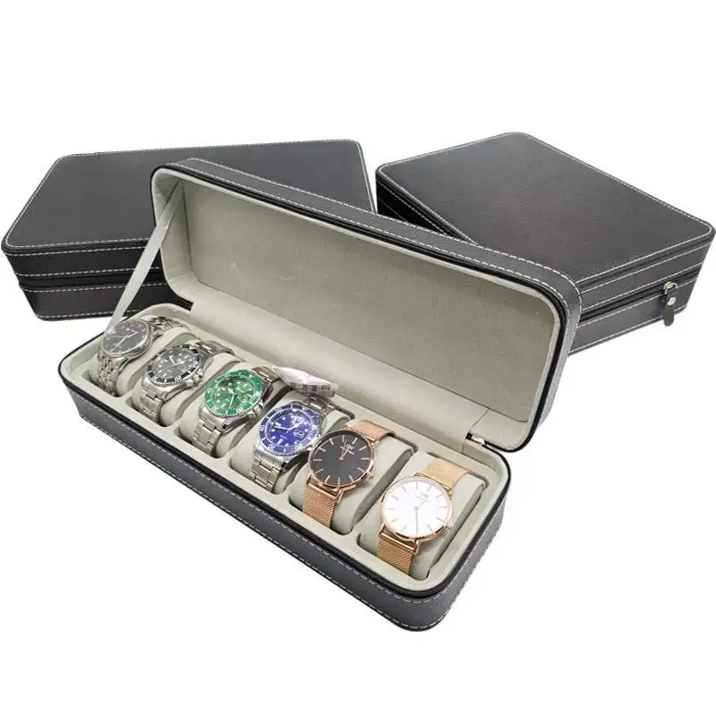 Factory Stock 6 Slot 12 Slot Leather Watch Box Watch Display Organizer Box