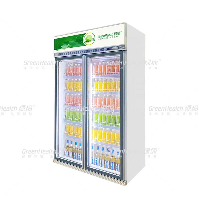 Supermarket Glass Door Display Drinks Refrigerators Cold Drink Refrigerator Fridge
