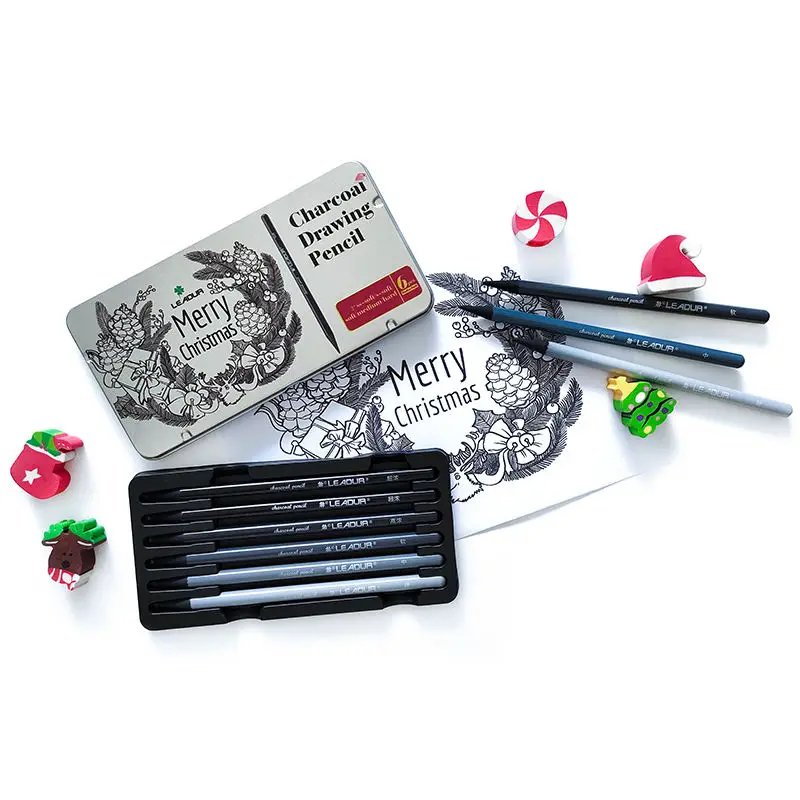 medium hard and super soft Charcoal Drawing Pencil sketch charcoal pencil set woodless charcoal pencil