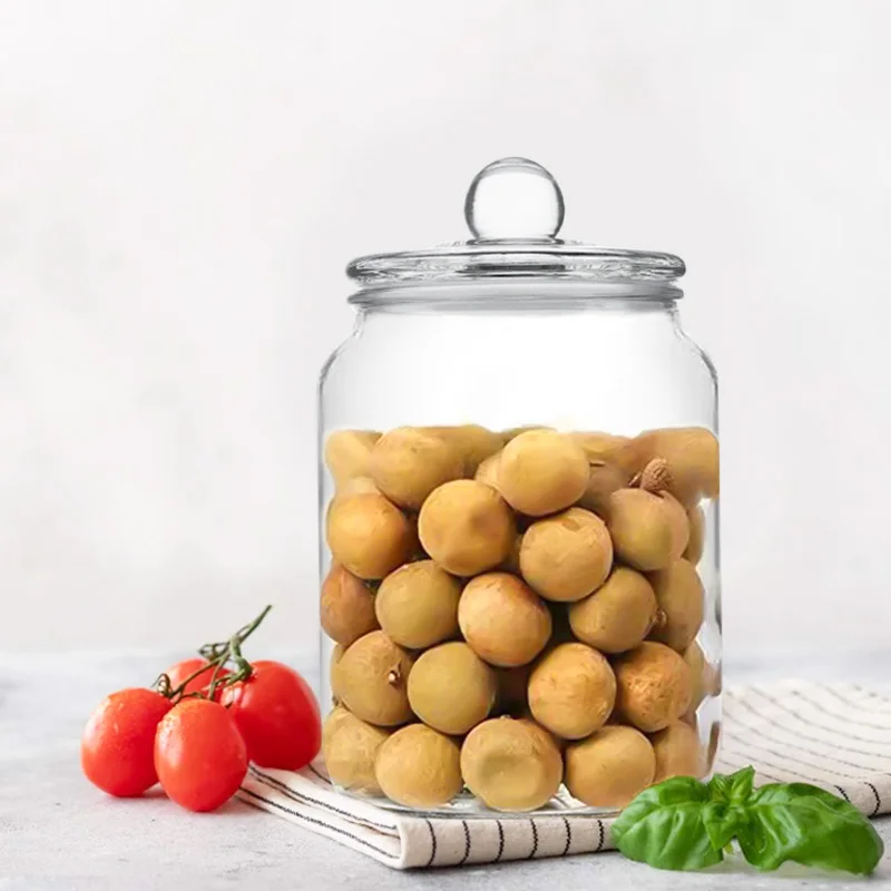 2024 Glass  Airtight Quality Large Cookies Candy Canister Clear Acrylic Kitchen Food Storage Jars with Lids