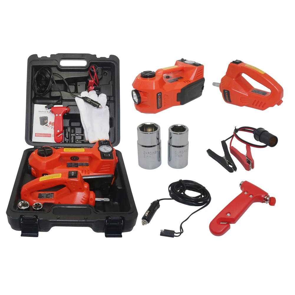 Electric Jack Hydraulic Jack Portable Vehicle Maintenance Tool Lifting Height 15.5-45cm Lighting/Jack/ Inflatable/ 3 Function