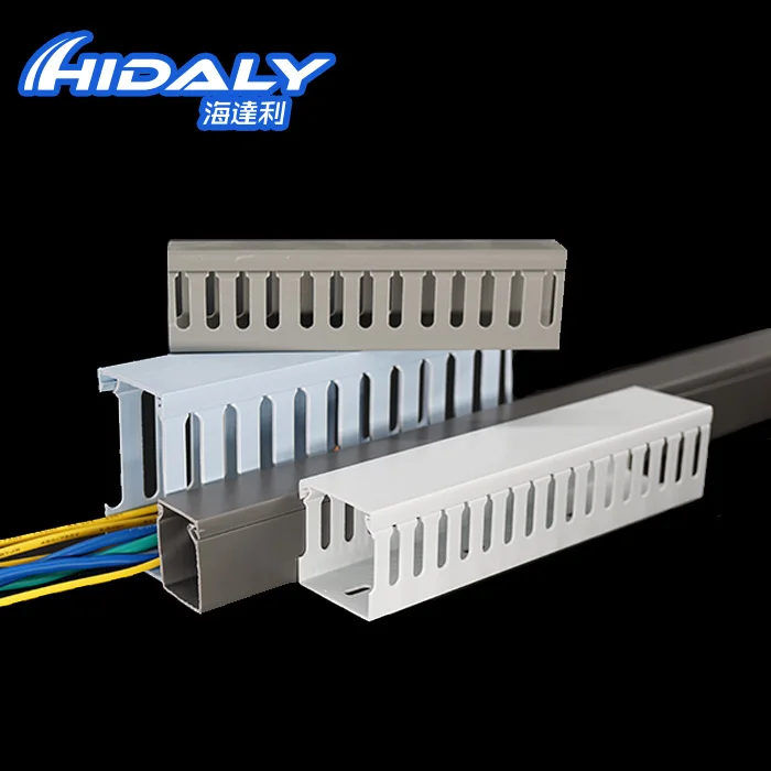 CE Fireproof Electrical Wire Casing White Gray Blue colored PVC Wiring Duct for Wire Installation