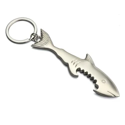 hot sales  alloy metal Creative shark bottle opener fish keychain for promotion