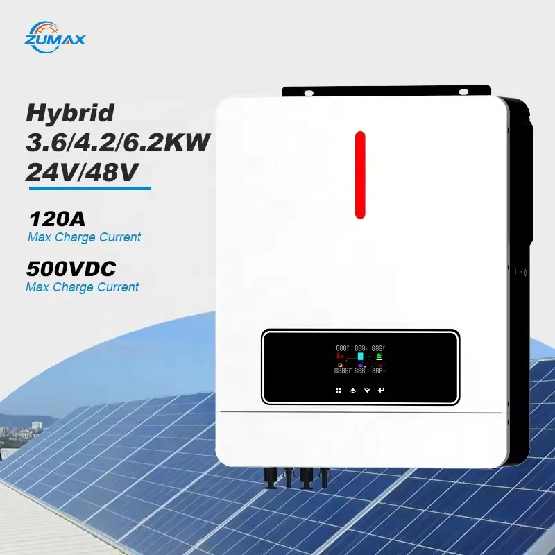 Direct sale zumax 6200W 4200W Hybrid solar hybrid inverter 5.5kw solar inverter solar hybrid inverter 5kw mppt