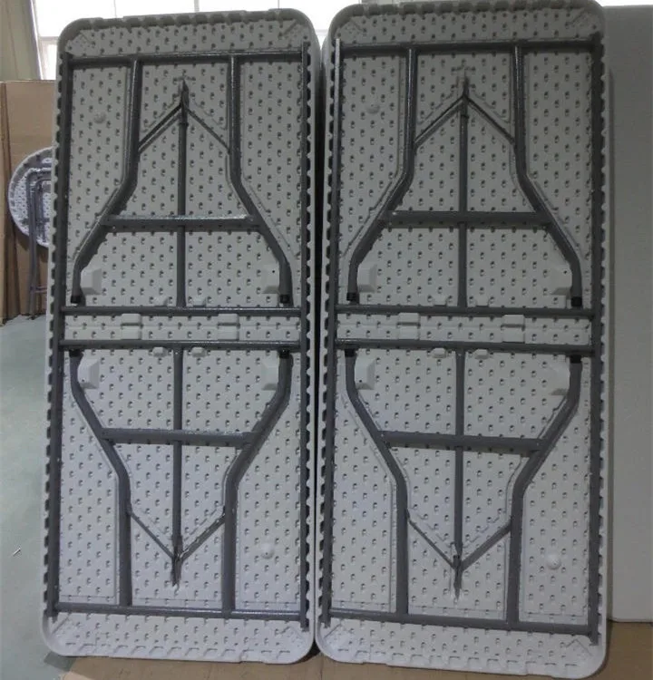 HONGQIAO  6FT Outdoor Rectangular HDPE Plastic Panel Folding Table for 6 Seats Event