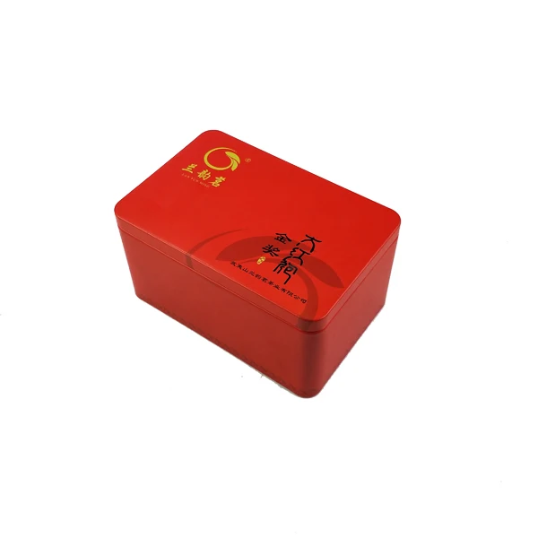 Rectangular Shape Tin Box for Tea  Bag  Empty Tin Can with Double Lid Tea Tin Box Manufacturer