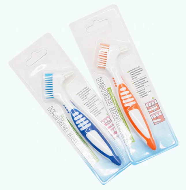 Mini denture nylon cleaning brush double side dental denture brush