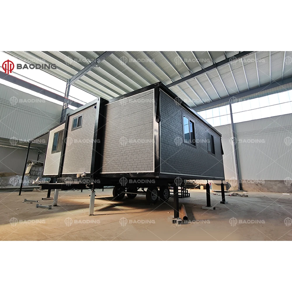 Manufacturer Prefab Tiny Modular Homes On Wheels Trailer With Stairs Ship To USA