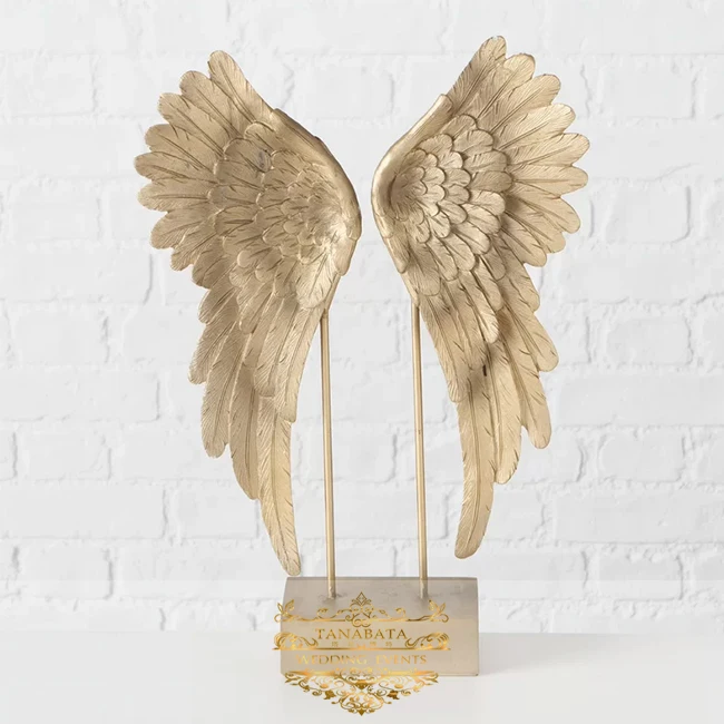 wholesalers modern golden brass metal wing shape interior home decorations