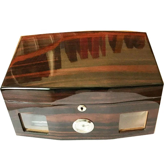 piano ebony wood finish spanish cedar wood cigar humidor