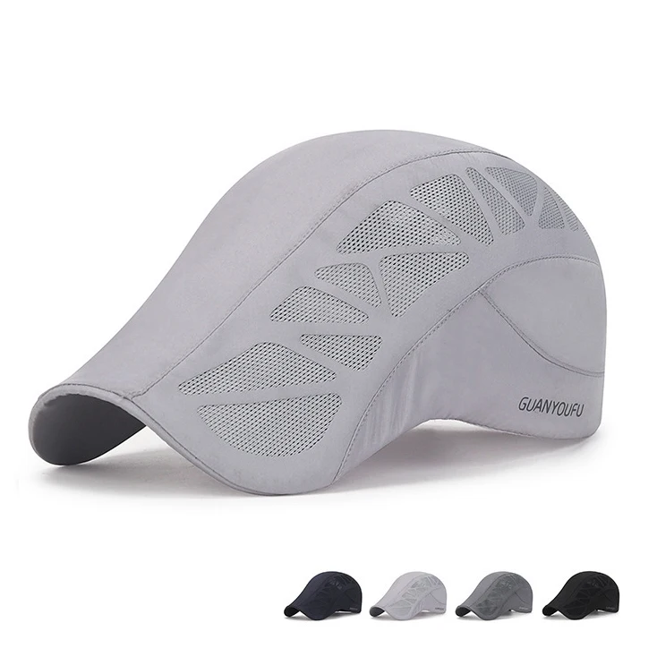 High Quality Breathable Mesh Ivy Hats Embroidered Text Dad Cap Newsboy Flat Caps